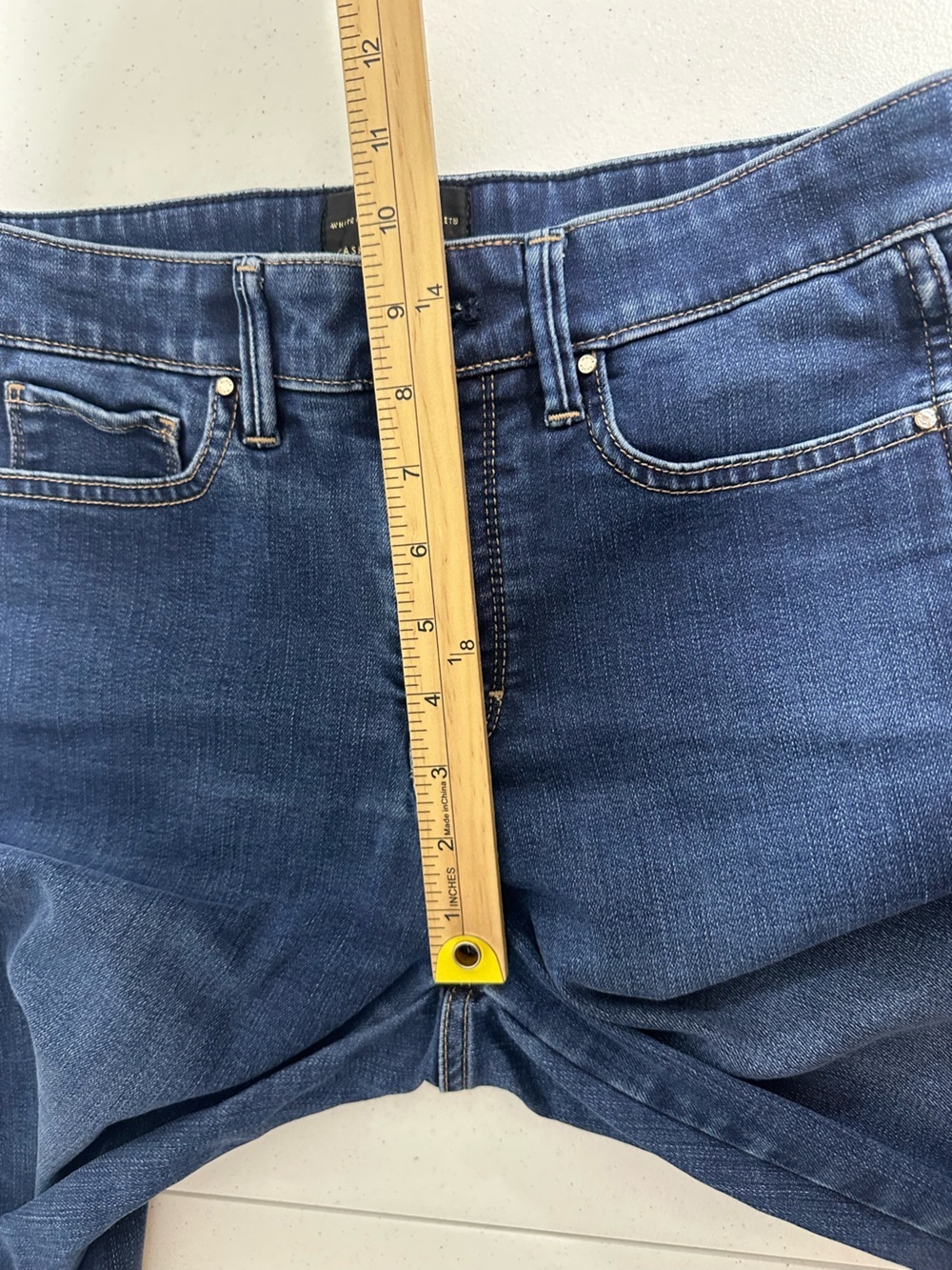 White House Black Market Womens Cashmere Denim High Rise Skinny Sz 6 Long Jeans - Picture 10 of 12